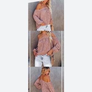 VICI Off Shoulder 3/4 Sleeve Women's Top Blouse Size S